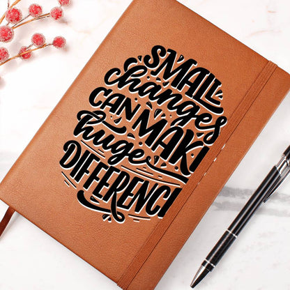 Small Steps - Custom Leather Journal - Inspirational Notebook - Liliana and Liam