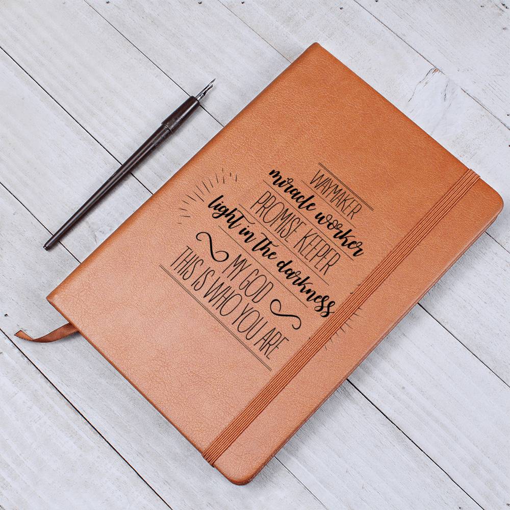 Christian Notebook - Way Maker, Promis Keeper - Inspirational Leather Journal - Encouragement, Birthday or Christmas Gift