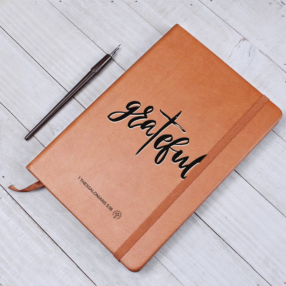 Christian Notebook - In Every Thing Give Thanks - 1 Thessalonians 5:18 - Inspirational Leather Journal - Encouragement, Birthday or Christmas Gift