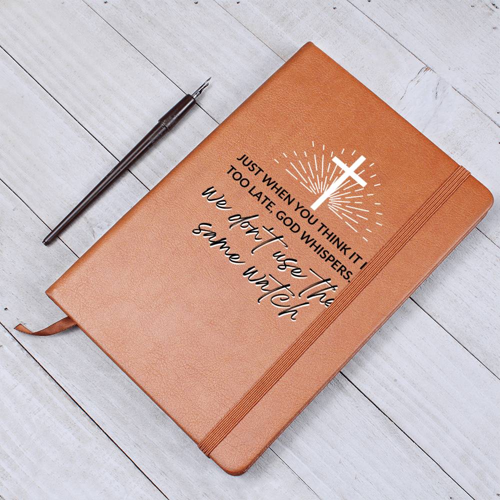 Christian Notebook - God's Timing - Inspirational Leather Journal - Encouragement, Birthday or Christmas Gift