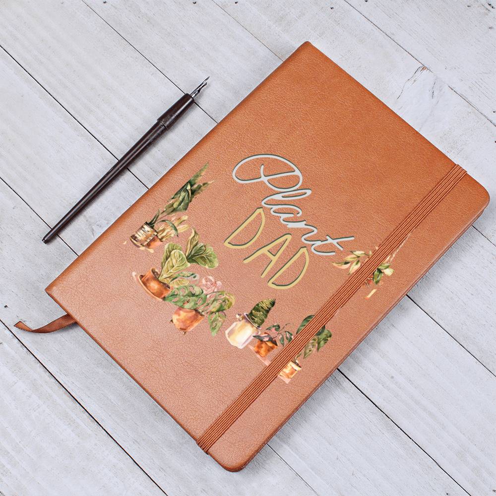 Plant Dad - Leather Journal - Birthday or Christmas Gift For Boho Plant Lover