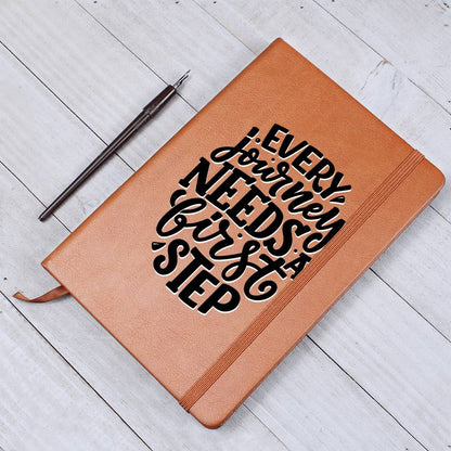 First Steps - Custom Leather Journal - Inspirational Notebook - Liliana and Liam