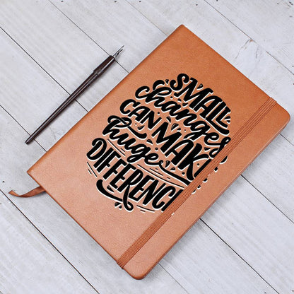Small Steps - Custom Leather Journal - Inspirational Notebook - Liliana and Liam