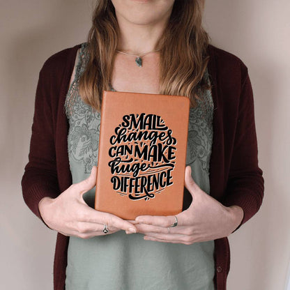 Small Steps - Custom Leather Journal - Inspirational Notebook - Liliana and Liam