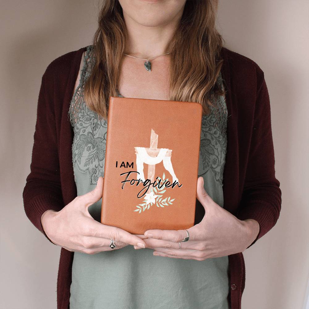 Christian Notebook - I Am Forgiven - Inspirational Leather Journal - Encouragement, Birthday or Christmas Gift