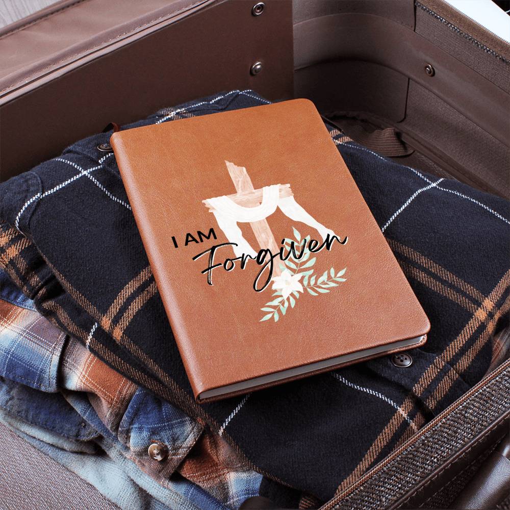 Christian Notebook - I Am Forgiven - Inspirational Leather Journal - Encouragement, Birthday or Christmas Gift