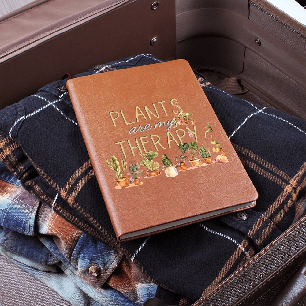 Plants Are Therapy - Leather Journal - Birthday or Christmas Gift For Boho Plant Lover