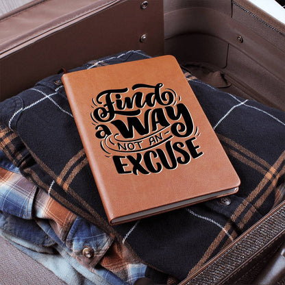 Find A Way - Custom Leather Journal - Inspirational Notebook - Liliana and Liam