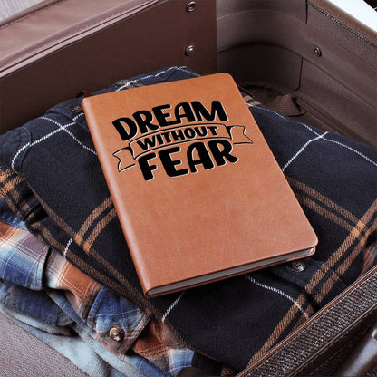 Dream Without Fear - Custom Leather Journal - Inspirational Notebook - Liliana and Liam