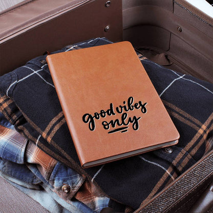 Good Vibes Only - Custom Leather Journal - Inspirational Notebook - Liliana and Liam