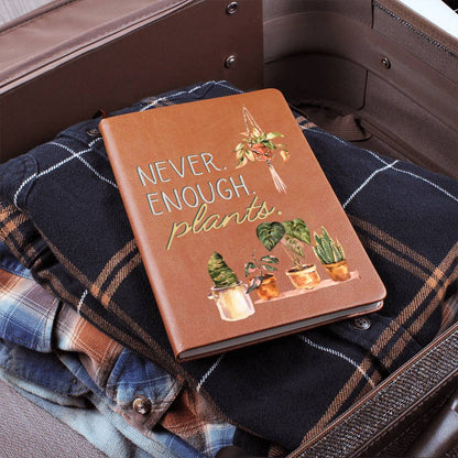 Never Enough Plants - Custom Leather Journal - Plant Lover Notebook - Liliana and Liam