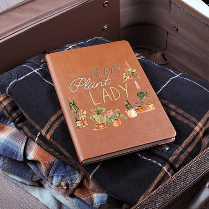 Crazy Plant Lady - Custom Leather Journal - Plant Lover Notebook - Liliana and Liam