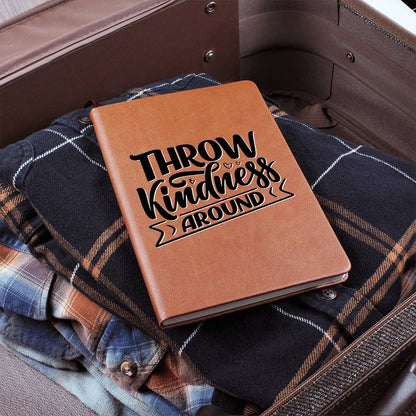 Throw Kindness Around - Custom Leather Journal - Inspirational Notebook - Liliana and Liam