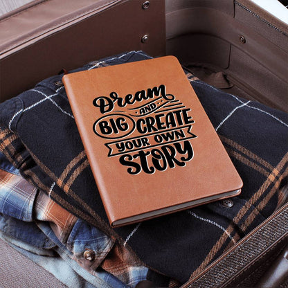 Dream Big - Custom Leather Journal - Inspirational Notebook - Liliana and Liam