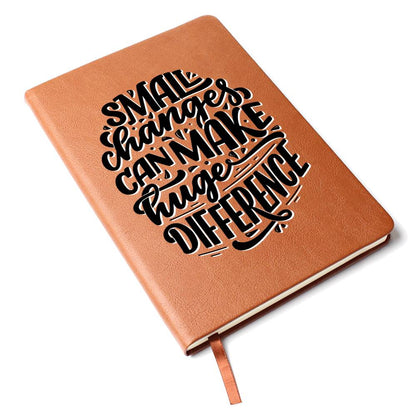 Small Steps - Custom Leather Journal - Inspirational Notebook - Liliana and Liam