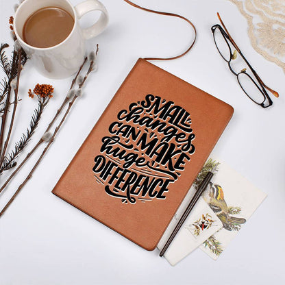 Small Steps - Custom Leather Journal - Inspirational Notebook - Liliana and Liam