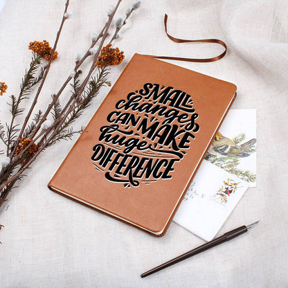 Small Steps - Custom Leather Journal - Inspirational Notebook - Liliana and Liam