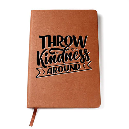 Throw Kindness Around - Custom Leather Journal - Inspirational Notebook - Liliana and Liam
