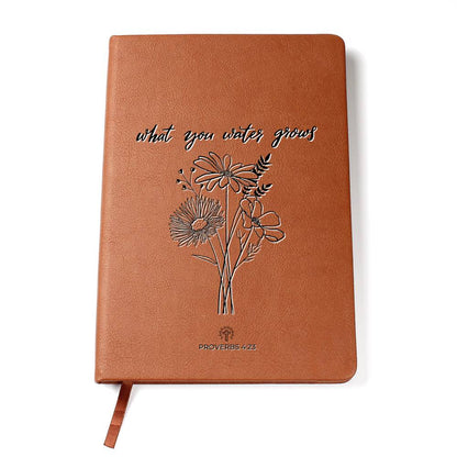 Your Thoughts Matter - Proverbs 4:23 - Custom Leather Journal - Christian Notebook - Liliana and Liam