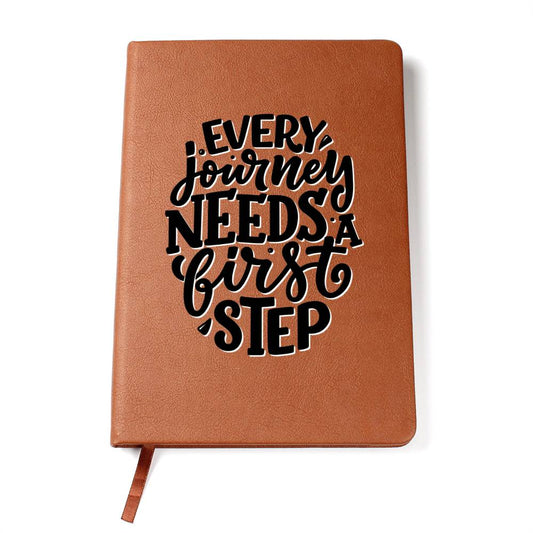 First Steps - Custom Leather Journal - Inspirational Notebook - Liliana and Liam