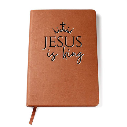 Jesus is King - Custom Leather Journal - Christian Notebook - Liliana and Liam