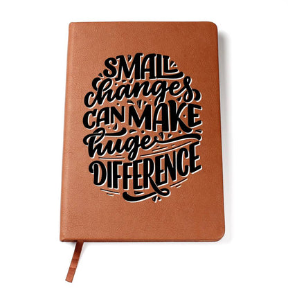 Small Steps - Custom Leather Journal - Inspirational Notebook - Liliana and Liam