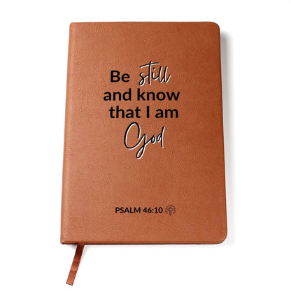 Be Still and Know - Psalm 46:10 - Custom Leather Journal - Christian Notebook - Liliana and Liam