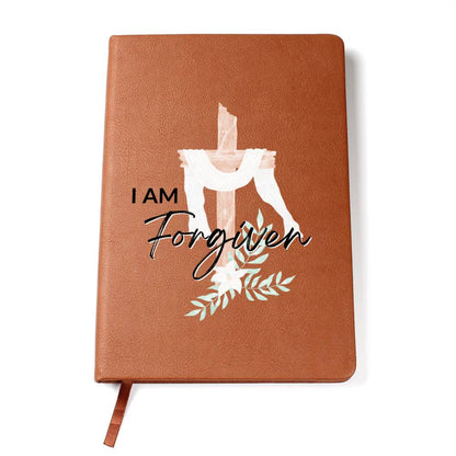 I Am Forgiven - Custom Leather Journal - Christian Notebook - Liliana and Liam