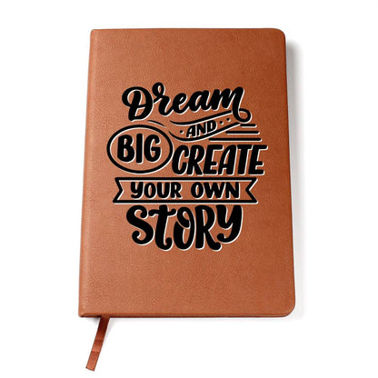 Dream Big - Custom Leather Journal - Inspirational Notebook - Liliana and Liam