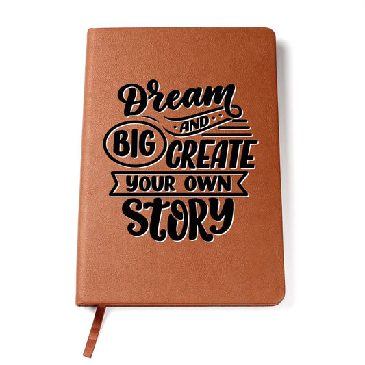Dream Big - Custom Leather Journal - Inspirational Notebook - Liliana and Liam
