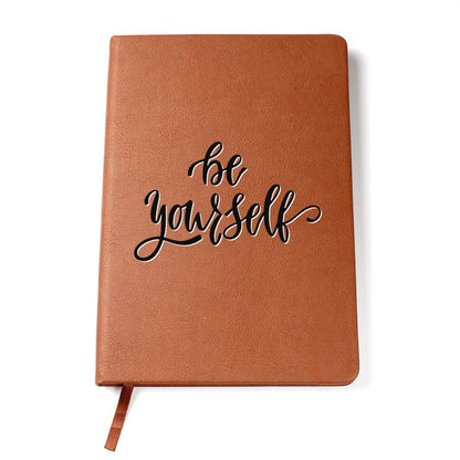 Be Yourself - Custom Leather Journal - Inspirational Notebook - Liliana and Liam