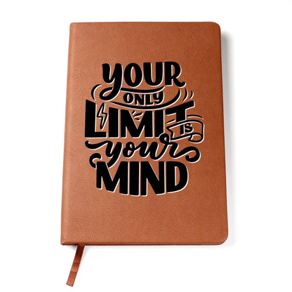 Your Only Limit - Custom Leather Journal - Inspirational Notebook - Liliana and Liam