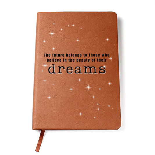 Beauty Of Dreams - Custom Leather Journal - Inspirational Notebook - Liliana and Liam