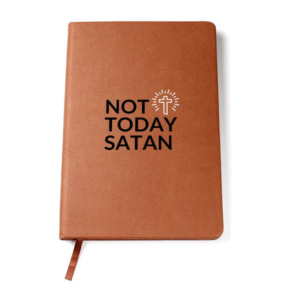 Not Today Satan - Custom Leather Journal - Christian Notebook - Liliana and Liam