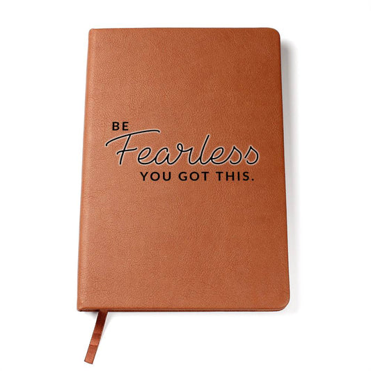 Be Fearless - Custom Leather Journal - Inspirational Notebook - Liliana and Liam