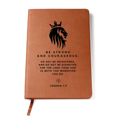 Be Strong And Courageous - Joshua 1_9 - Custom Leather Journal - Christian Notebook - Liliana and Liam