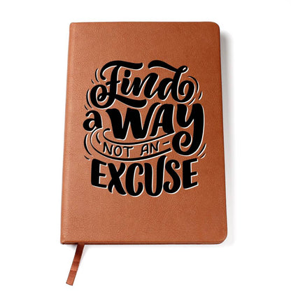 Find A Way - Custom Leather Journal - Inspirational Notebook - Liliana and Liam