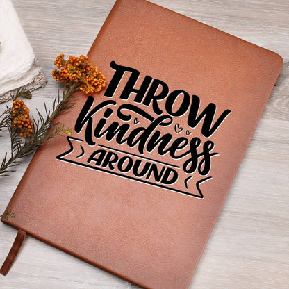 Throw Kindness Around - Custom Leather Journal - Inspirational Notebook - Liliana and Liam