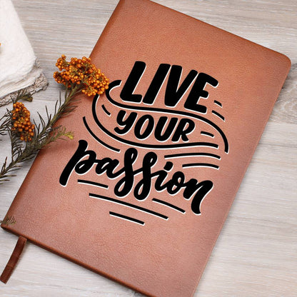 Live Your Passion - Custom Leather Journal - Inspirational Notebook - Liliana and Liam