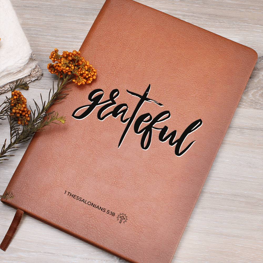 Christian Notebook - In Every Thing Give Thanks - 1 Thessalonians 5:18 - Inspirational Leather Journal - Encouragement, Birthday or Christmas Gift