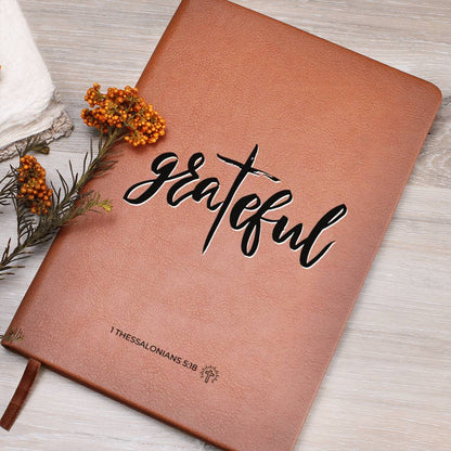 In Every Thing Give Thanks - 1 Thessalonians 5:18 - Custom Leather Journal - Christian Notebook - Liliana and Liam