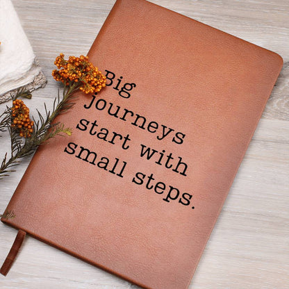 Start With Small Steps - Custom Leather Journal - Inspirational Notebook - Liliana and Liam