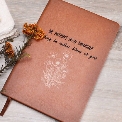 Be Patient - Custom Leather Journal - Inspirational Notebook - Liliana and Liam