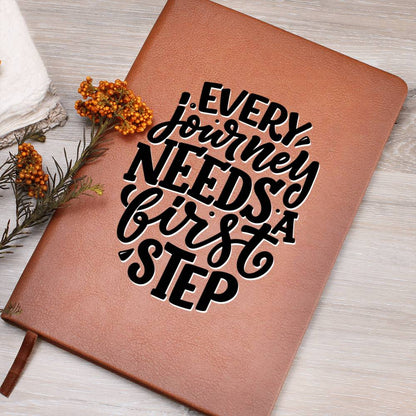 First Steps - Custom Leather Journal - Inspirational Notebook - Liliana and Liam