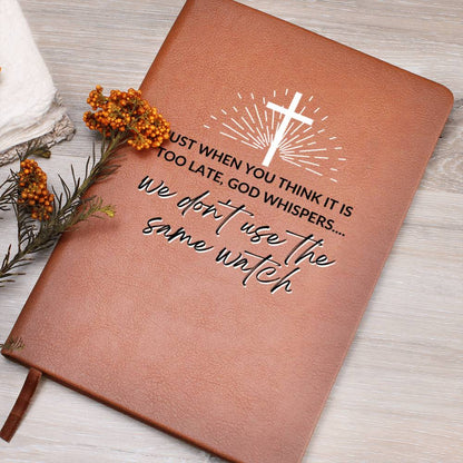God's Timing - Custom Leather Journal - Christian Notebook - Liliana and Liam
