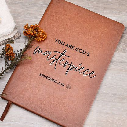 God's Masterpiece - Ephesian 2:10 - Custom Leather Journal - Christian Notebook - Liliana and Liam