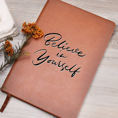 Believe In Yourself - Custom Leather Journal - Inspirational Notebook - Liliana and Liam