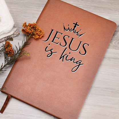 Jesus is King - Custom Leather Journal - Christian Notebook - Liliana and Liam