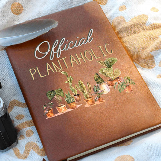 Plantaholic - Custom Leather Journal - Plant Lover Notebook - Liliana and Liam