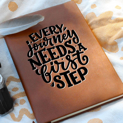 First Steps - Custom Leather Journal - Inspirational Notebook - Liliana and Liam